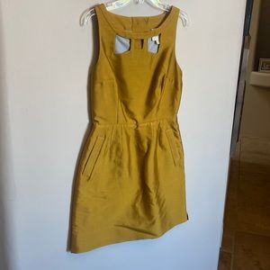 Maeve vintage gold silk dress